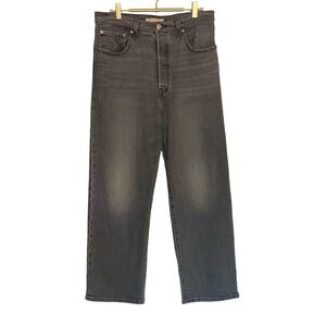 Levi's Premium Ribcage Straight Ankle Jeans Women's Size 30 Gray Wash Denim